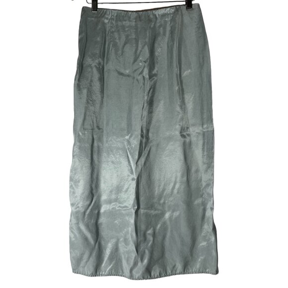 H&M Midi Skirt Mint Green Shiny Slit Pencil Skirt Women’s M Midi Skirts - Picture 5 of 8
